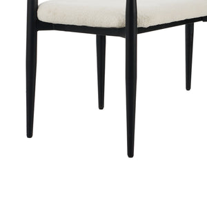 English Elm Metal Boucle Settee Loveseat with Sculptural Toothpick Legs for Modern Living Spaces Beige,Gold+Black N771P247148B