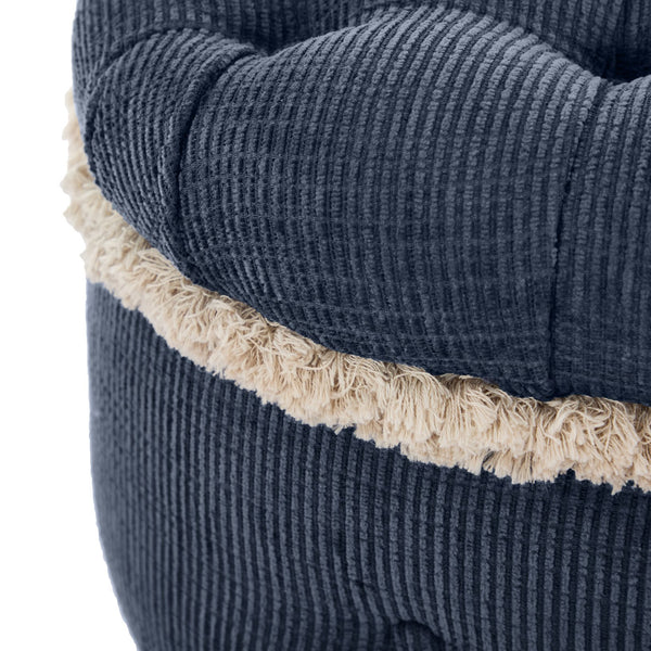 English Elm Christopher Knight Home® - 29.5'' Storage Bench with Button-Tufted Fabric, Tassel-Trim Ottoman with Hidden Compartment for Bedroom Blue 30.25 L x 18.5 W x 14 H N761P335817C