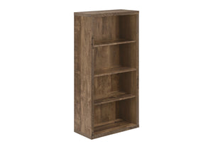 English Elm Bookshelf, 5-Tier Modern Etagere with 3 Adjustable Shelves and Reclaimed Wood-Look Finish, Compact Brown 50 L x 15 W x 7 H B2710P219742