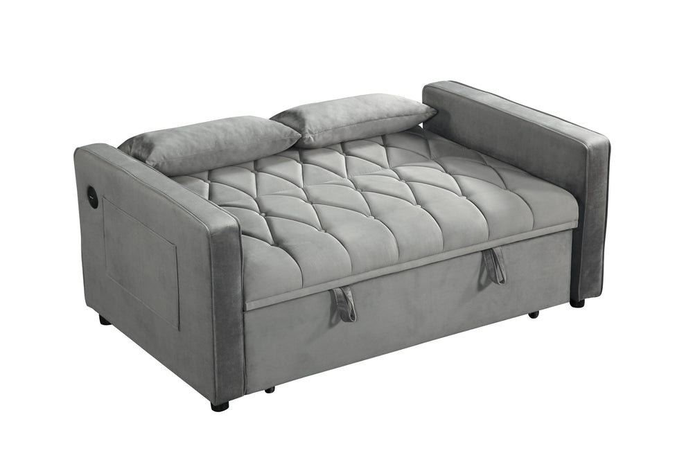 English Elm 3 In 1 Sleeper Sofa Couch Bed - Versatile Gray Futon With Adjustable Backrest & Space-Saving Design W1420P193614