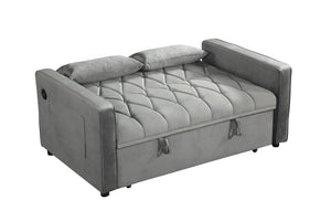English Elm 3 In 1 Sleeper Sofa Couch Bed - Versatile Gray Futon With Adjustable Backrest & Space-Saving Design W1420P193614