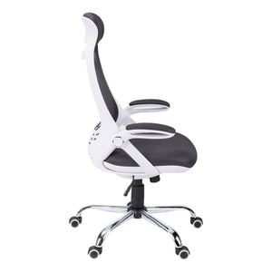 English Elm Office Juvenile Ergonomic Desk Chair with Breathable Mesh Back, Padded Seat, Swivel Mobility and Tilt Control White 28 L x 13 W x 25 H B2710P219671