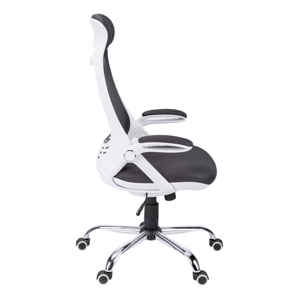 English Elm Office Juvenile Ergonomic Desk Chair with Breathable Mesh Back, Padded Seat, Swivel Mobility and Tilt Control White 28 L x 13 W x 25 H B2710P219671