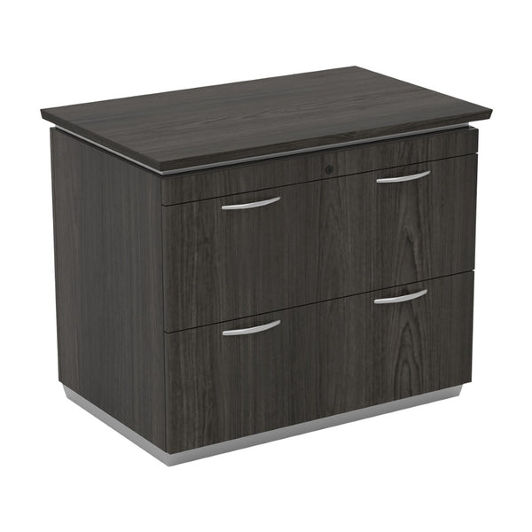 OSP Home Furnishings Tuxedo 2 Drawer Lateral File Cabinet with Full Extension Slides for Modern Office Use TUX-12-SGW