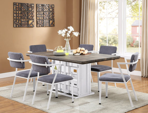 English Elm Grey Dining Chairs Set Of 2 - Modern Comfort With Padded Seats, Durable Metal Frame For Any Space B062P209231