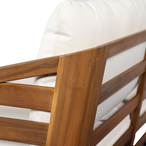 English Elm Christopher Knight Home® - Royal Acacia Patio Right-Arm Sofa Set - Elegant Outdoor Seating With Plush Cushions For Comfort N773P291730B