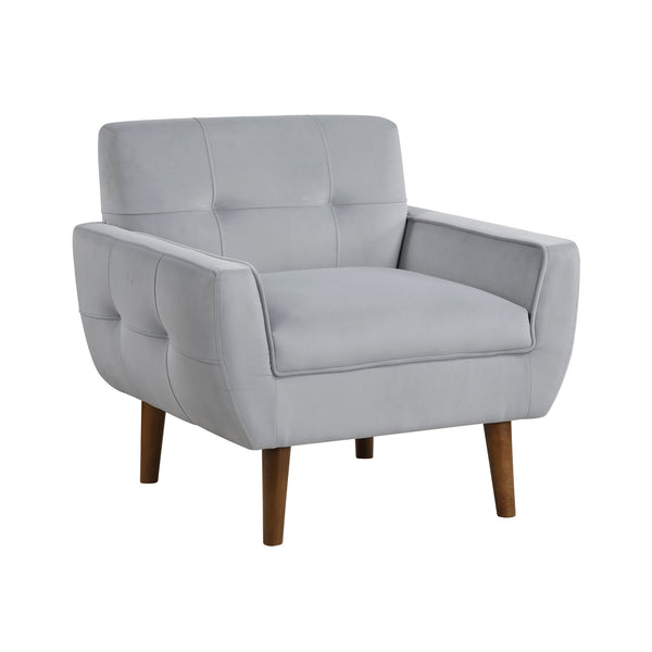 English Elm Gray Accent Chair Velvet Tufted Upholstered Seat with Cushioned Back, Modern Living Room Accent B011P283267