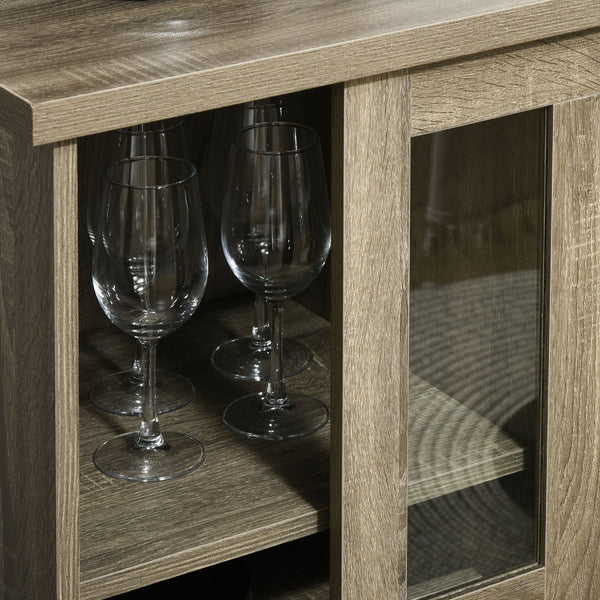 English Elm Homcom 36" Stylish Buffet Cabinet With Sliding Glass Door, Wine Storage & Modern Design For Home Use W2225P217397
