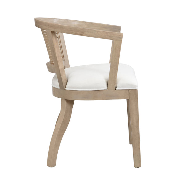 English Elm Christopher Knight Home® - Dining Armchairs Set Of 2 - Elegant Cream Upholstered Chairs With Cane Back For Stylish Comfort N771P290371A