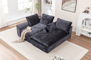 English Elm 103" Cloud Sectional Couch - Modern L-Shape Chaise Sofa With Compressed Memory Foam & No Assembly! W1170S00042