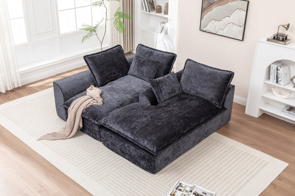 English Elm 103" Cloud Sectional Couch - Modern L-Shape Chaise Sofa With Compressed Memory Foam & No Assembly! W1170S00042