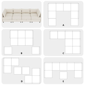 English Elm Modular Fabric Sectional Sofa with Under Seat Storage and Sleeper for Living Room W680S00133