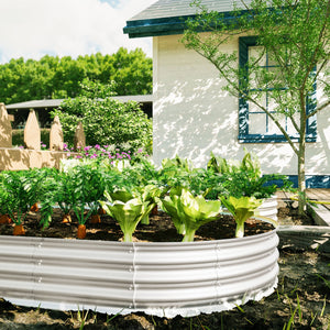 English Elm 8x4x1ft Galvanized Raised Garden Bed Kit – Heavy-Duty, Rust-Resistant Modular Planter, Easy Assembly W840P310527