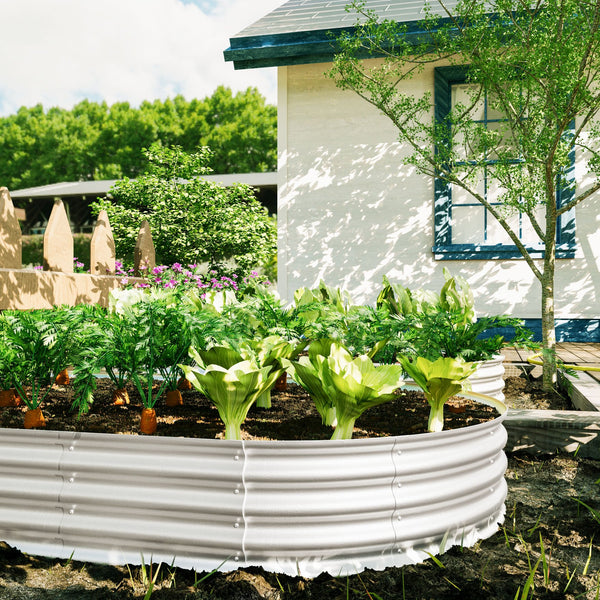 English Elm 8x4x1ft Galvanized Raised Garden Bed Kit – Heavy-Duty, Rust-Resistant Modular Planter, Easy Assembly W840P310527