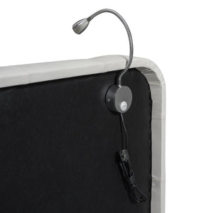 English Elm Queen PU Leather Upholstered Platform Bed with Built-In Dual Reading Lights and Sturdy 600lb Capacity White SF000186AAK