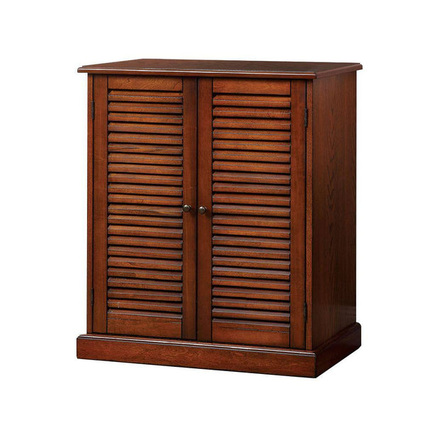 English Elm Modern Shoe Cabinet with Louver Doors and Adjustable Shelves — Compact 30"W x15"D x34.5"H Organizer and Entryway Storage Solution Oak 36 L x 33 W x 7 H B011P191540