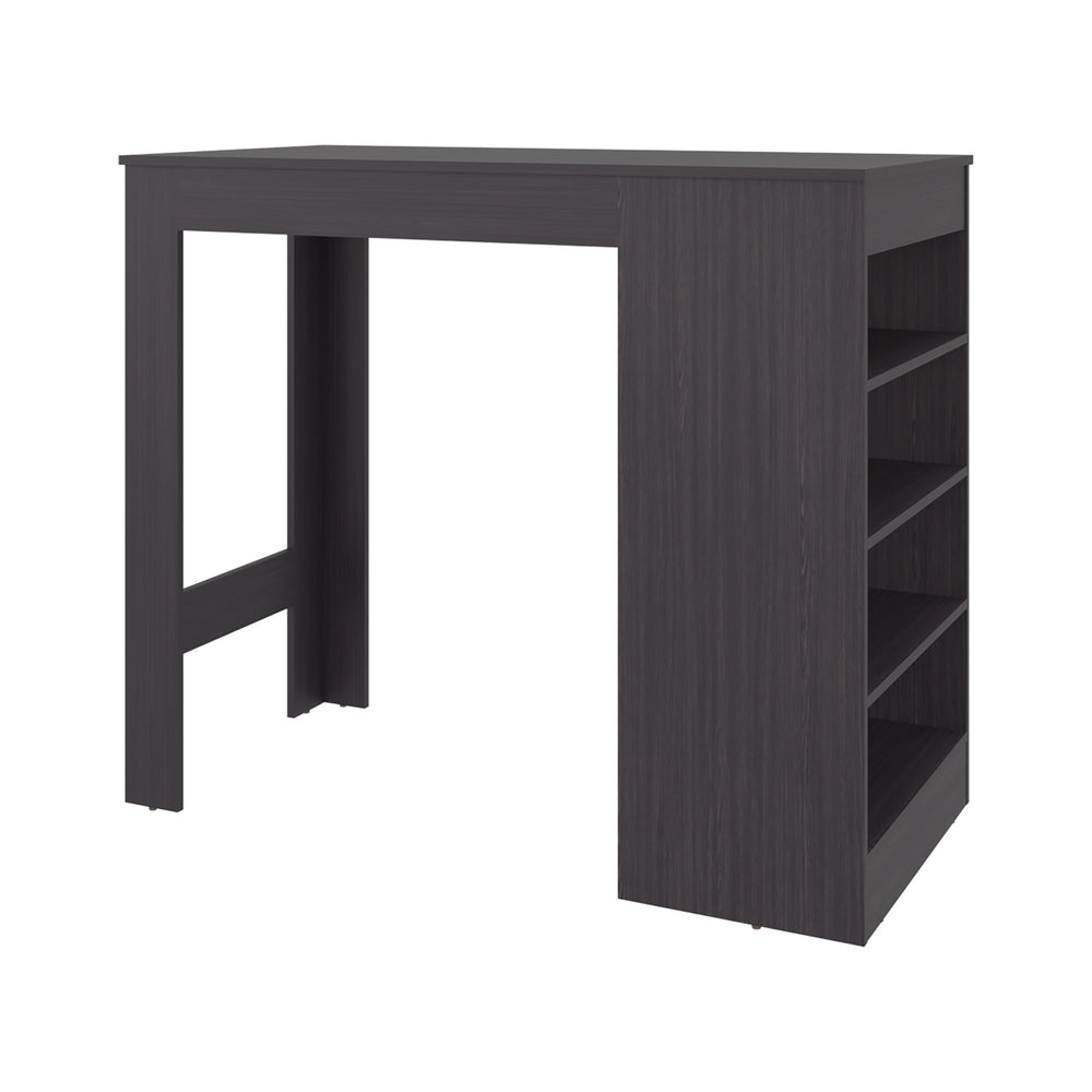 English Elm Kitchen Island Black Wengue 4-Shelf Engineered Wood Storage Cart 47.2"W x 40.1"H Sleek Modern B097P369440