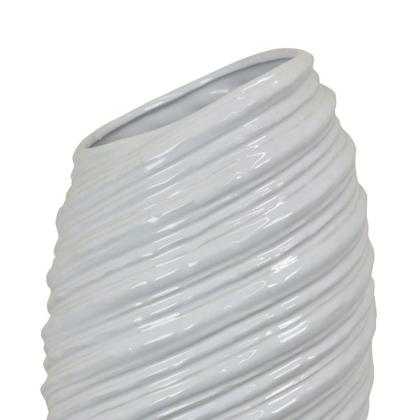 English Elm Avery Sculptural Ceramic Vase with Spiral Ribbed Texture for Modern Home Decor B056P416936