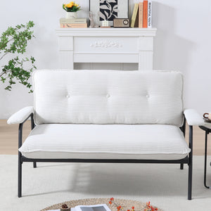 English Elm The 53-inch sofa with durable metal frame and sponge cushions, space-saving American-style comfort for studio living Beige W3371P309473