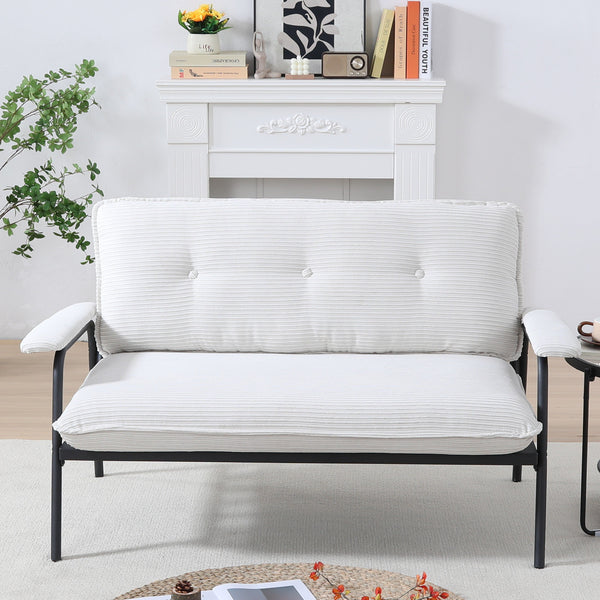 English Elm The 53-inch sofa with durable metal frame and sponge cushions, space-saving American-style comfort for studio living Beige W3371P309473