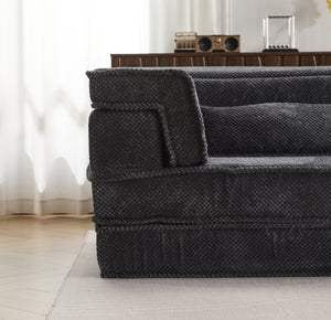 English Elm Compression Mahjong Sofa - Modern Convertible Floor Sofa Bed, Soft Fleece, No Assembly, Versatile Comfort W3723P377150