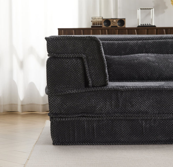 English Elm Compression Mahjong Sofa - Modern Convertible Floor Sofa Bed, Soft Fleece, No Assembly, Versatile Comfort W3723P377150