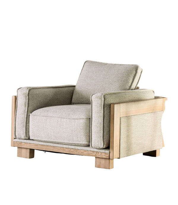 English Elm Contemporary Plush Armless Chair with Metal Legs, Adjustable Headrest, Boxed Cushions & Chaise Comfort Light Brown,Natural 50 L x 42 W x 24 H B2741P378645