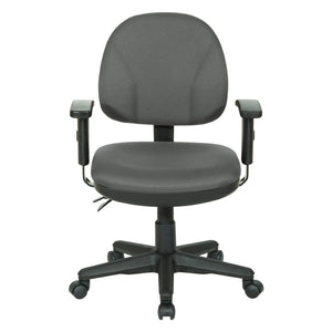 OSP Home Furnishings Sculptured Ergonomic Office Chair with Lumbar Support and Adjustable Arms for Long Days Grey 8180-226