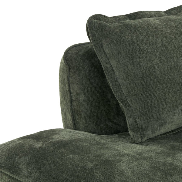 English Elm 122" L-shaped Sectional with Deep Chaise High Density Foam Low Profile Living Room Sofa Green N767P371309G