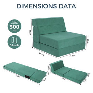 English Elm Folding Foam Floor Sofa Recliner Sleeper Guest Bed for Dorm Studio Small Spaces T5880P498061