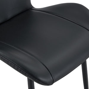 English Elm Set of 4 Olive Fabric Dining Chairs Ergonomic Cushion Black Steel Frame Modern Black W1151P454886