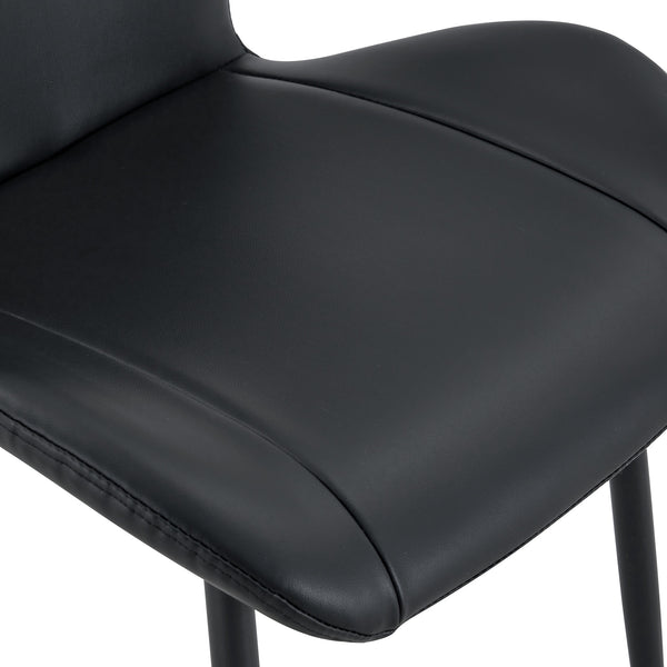 English Elm Set of 4 Olive Fabric Dining Chairs Ergonomic Cushion Black Steel Frame Modern Black W1151P454886