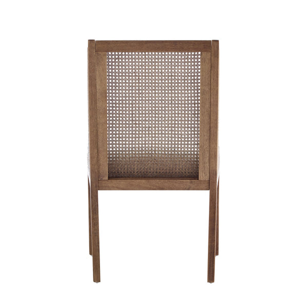 English Elm Christopher Knight Home® - DINING Chair Set of 2 Beige Upholstered Rattan Backrests Rustic Rubberwood Frame Comfortable Seats N771P253335T