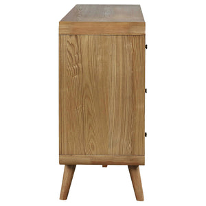 English Elm Winston Six Drawer Mid-century Dresser with Walnut Veneer Finish and Tapered Legs Light Ash B062P451714