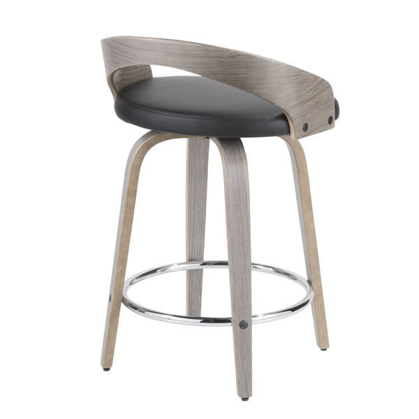 English Elm Folia Swivel Counter Stools Set of 2 Bentwood Frame Upholstered Kitchen Island Seating B202S00065