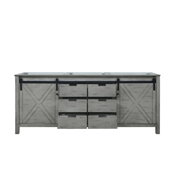 English Elm Ash Grey Double Bath Vanity 80" W x 22" D - Solid Wood Frame, E0 Plywood, Soft-Close Drawers, Storage B2731P261001