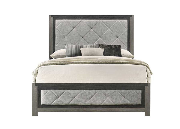 English Elm Jehoram Linen Upholstered Eastern King Bed with Lozenge Quilted Geometric Headboard B2726S00471
