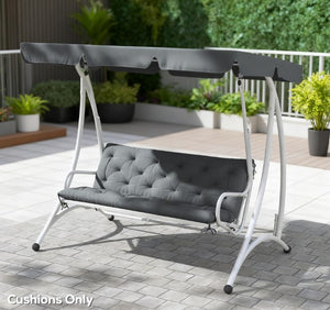 English Elm Patio Bench Cushion Tufted Overstuffed Polyester Fill for Swing Sofa Pergola Seating Dark Grey T3971P418286