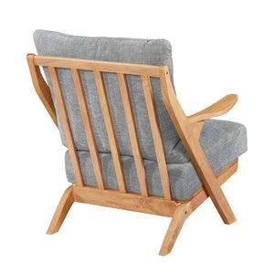 English Elm Mid-Century modern accent chair with solid rubberwood frame, chenille upholstery, plush seat comfort Gray,Natural 45 L x 25.5 W x 14.5 H B011P347877