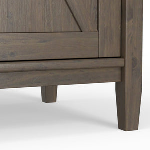 English Elm Ela Wide Storage Cabinet in Smoky Brown – Handcrafted Solid Wood, 3 Shaker Doors, Adjustable Shelves, 60" B136P158608