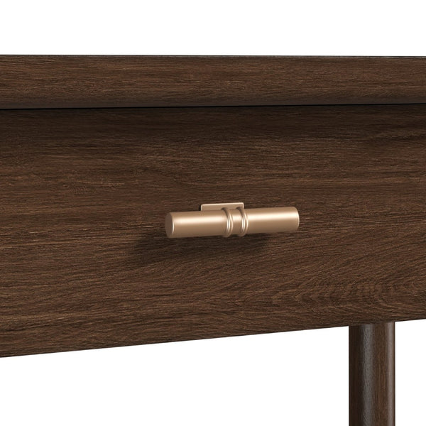 A.R.T. Furniture Verge Nightstand with Open Shelf & Smooth-Gliding Drawer - Modern Dark Wood Bedside Storage Solution 337140-1960