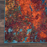 Nourison Celestial CES08 Machine Made Power-loomed Borderless Design Indoor Only Modern  Rug Atlantic, Blue and Red 100% Polypropylene 99446366740