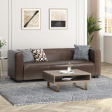 Christopher Knight Home® - Noble House - Goyette Contemporary Faux Leather 3 Seater Sofa