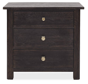Hooker Furniture Driftwood Three-Drawer Nightstand With Cedar-Lined Drawer, Built-In Usb Charging And Rustic Buckboard Appeal Blacks 6820-90116-99