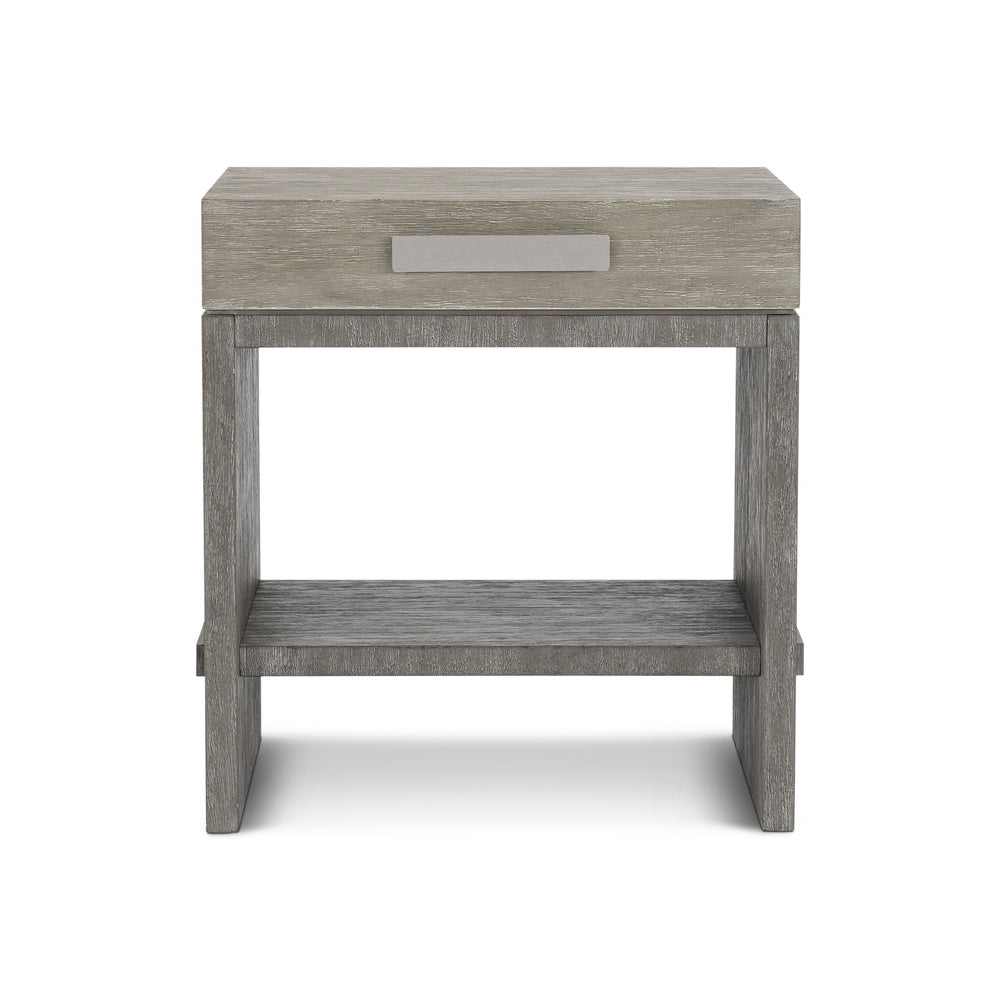 Bernhardt Bernhardt Foundations Nightstand With Cerused Acacia Grain, Soft-Close Drawer & Dual Usb Charging Dark Shale; Light Shale 28"W x 20"D x 29.13"H 306216