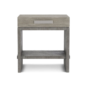 Bernhardt Bernhardt Foundations Nightstand With Cerused Acacia Grain, Soft-Close Drawer & Dual Usb Charging Dark Shale; Light Shale 28"W x 20"D x 29.13"H 306216