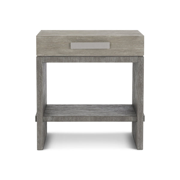 Bernhardt Bernhardt Foundations Nightstand With Cerused Acacia Grain, Soft-Close Drawer & Dual Usb Charging Dark Shale; Light Shale 28"W x 20"D x 29.13"H 306216