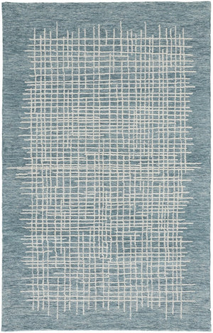 Feizy Rugs Maddox Hand-tufted Wool Abstract Rug In Soft Neutrals And Deep Blues For Contemporary Spaces Blue,Green,Ivory Wool Mdx8630ftel000p00