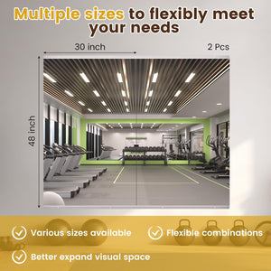 English Elm 48X30 Inch 2-Pack Framed Gym Mirrors - High-Definition, Wall-Mounted, Stylish Silver Finish For Home T3757P347057