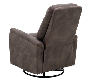 English Elm Wallace & Bay - Brown Swivel Gliding Recliner in Tawny Brown Fabric — Contemporary Comfort, Easy-Care, Space-Smart Design B361P384415
